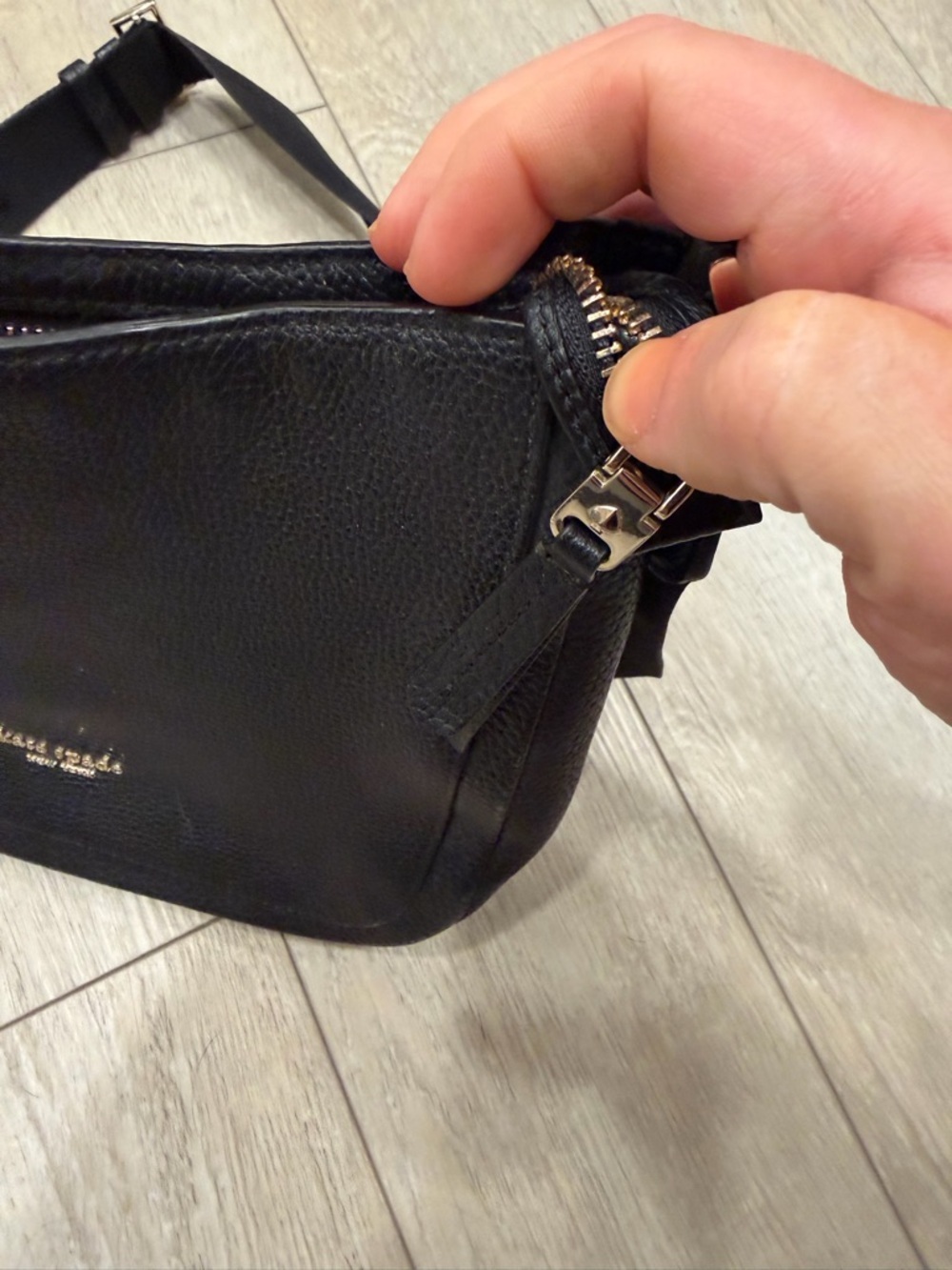 Kate Spade Black Pebbled Leather Crossbody Bag Adjustable Strap - Picture 5 of 13